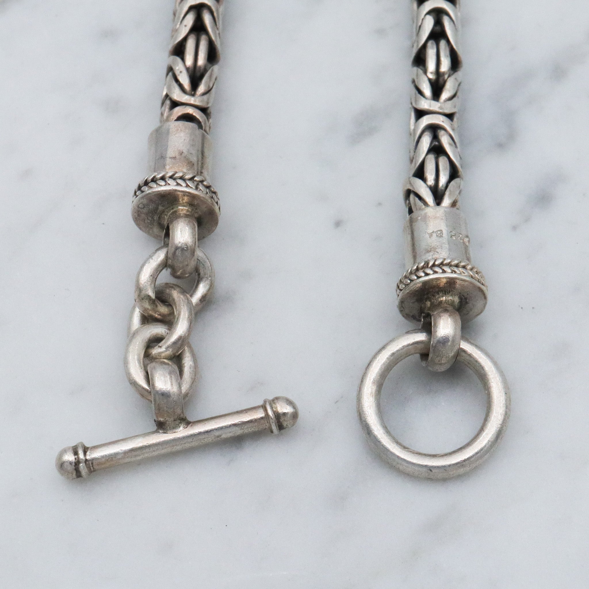 Vintage sterling silver 5mm byzantine link bracelet